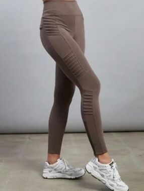 ATHLETA Delancey Moto Tight Legging Coffee House Brown Size XXS